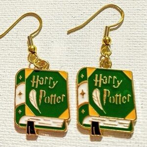 Harry Potter Green Book Dangle Earrings